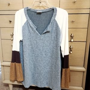 From "Three Bird Nest" Soft Warm Shirt with Bell Sleeves